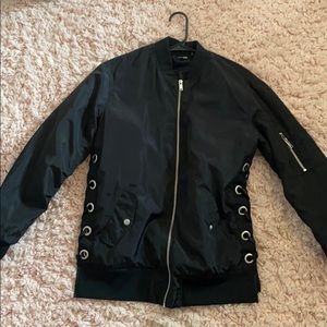 Oversized Black Bomber Jacket
